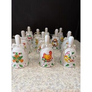 Vintage JC Penney 12 Twelve Days of Christmas Bell Ornament Collection Set of 11